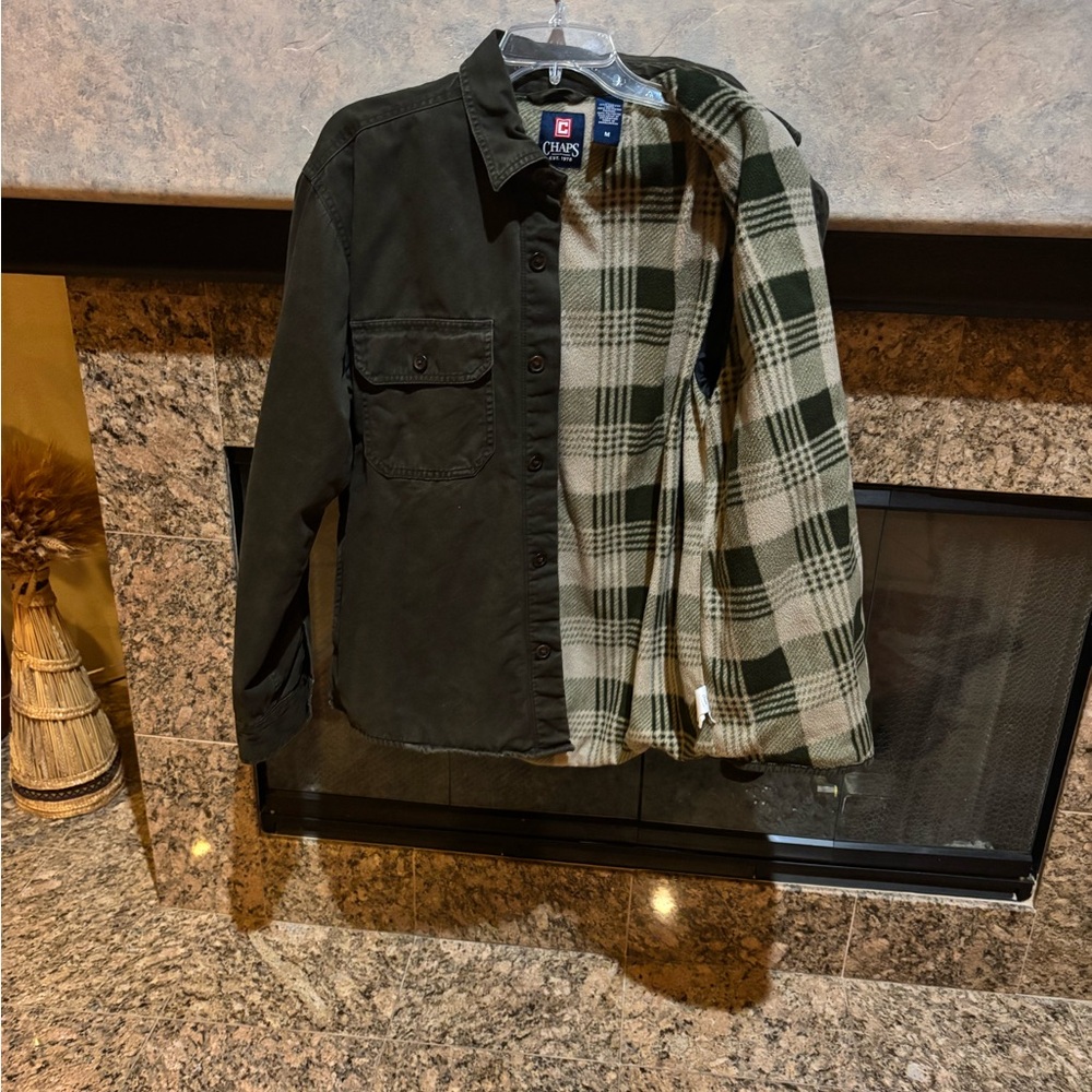 Chaps flannel lined shacket shirt jacket